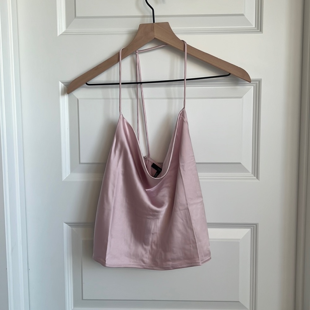 Never worn, pink tank top with cut out in back, small, Forever 21